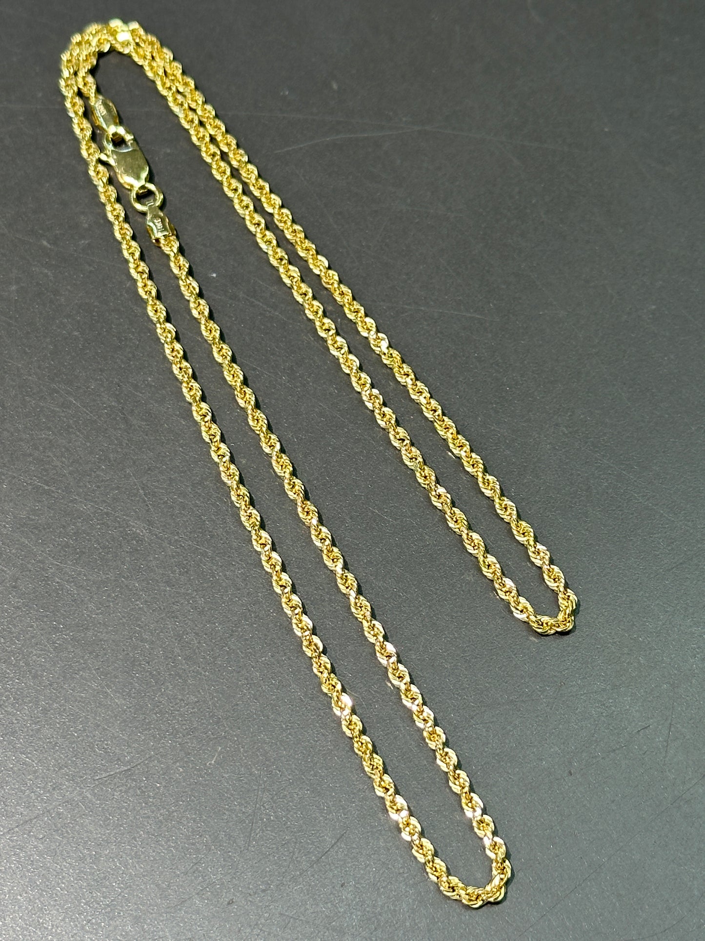 14K Gold Faceted Twist Chain Necklace 18.0 inch