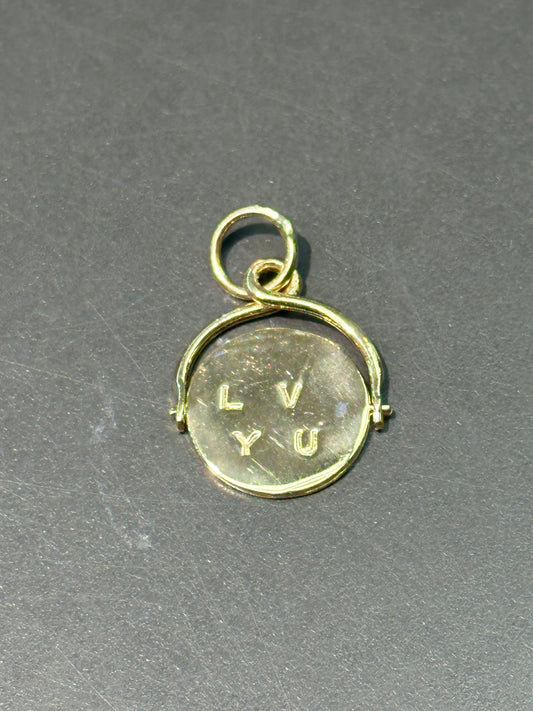 14K Yellow Gold "I LOVE YOU" Spinner Charm