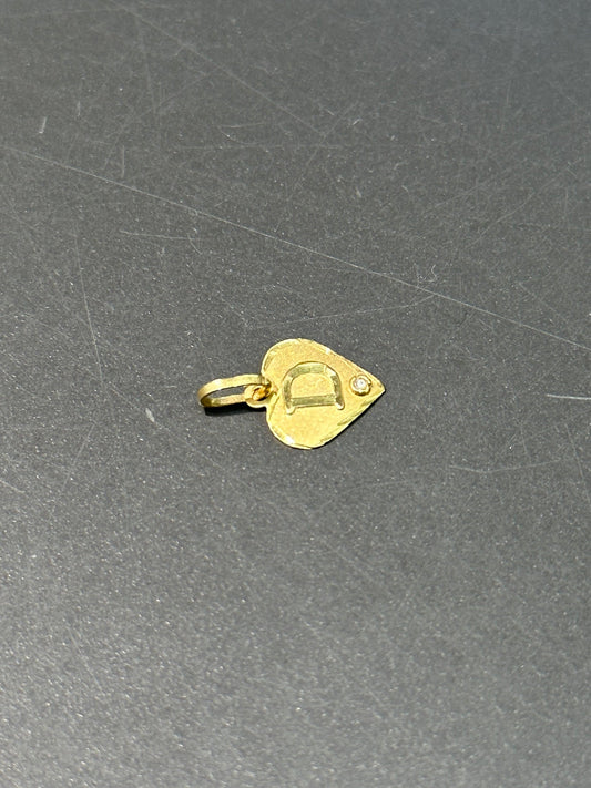 18K Gold Diamond D Inital Charm