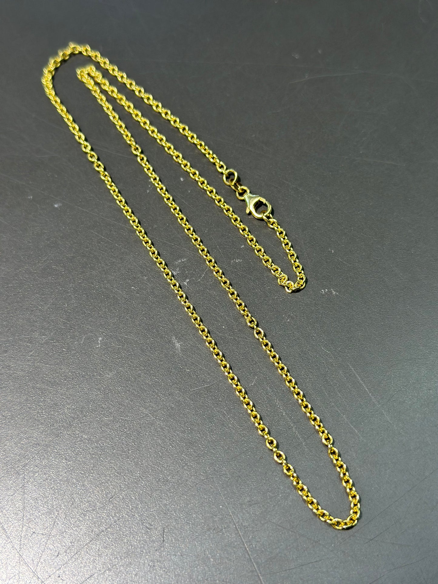 14K Gold Oval Link Chain Necklace 18.0 inch