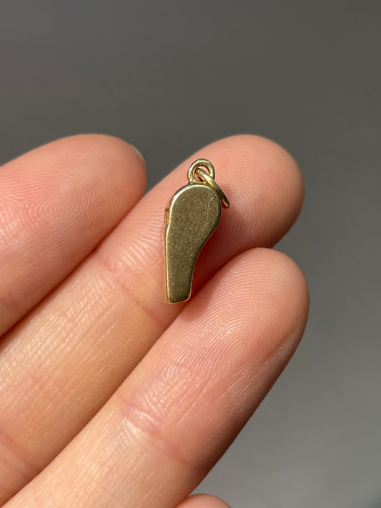 复古 14K 金迷你口哨吊饰