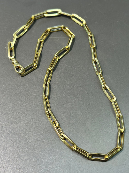 14K 金空心回形针链项链