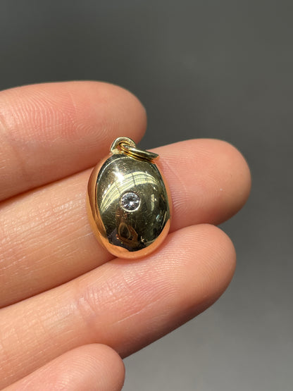 Vintage 14K Gold Diamond Cabochon Charm