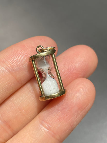 Vintage 14K Gold Working Hourglass Charm