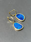 14K Gold Natural Boulder Opal Diamond Earring