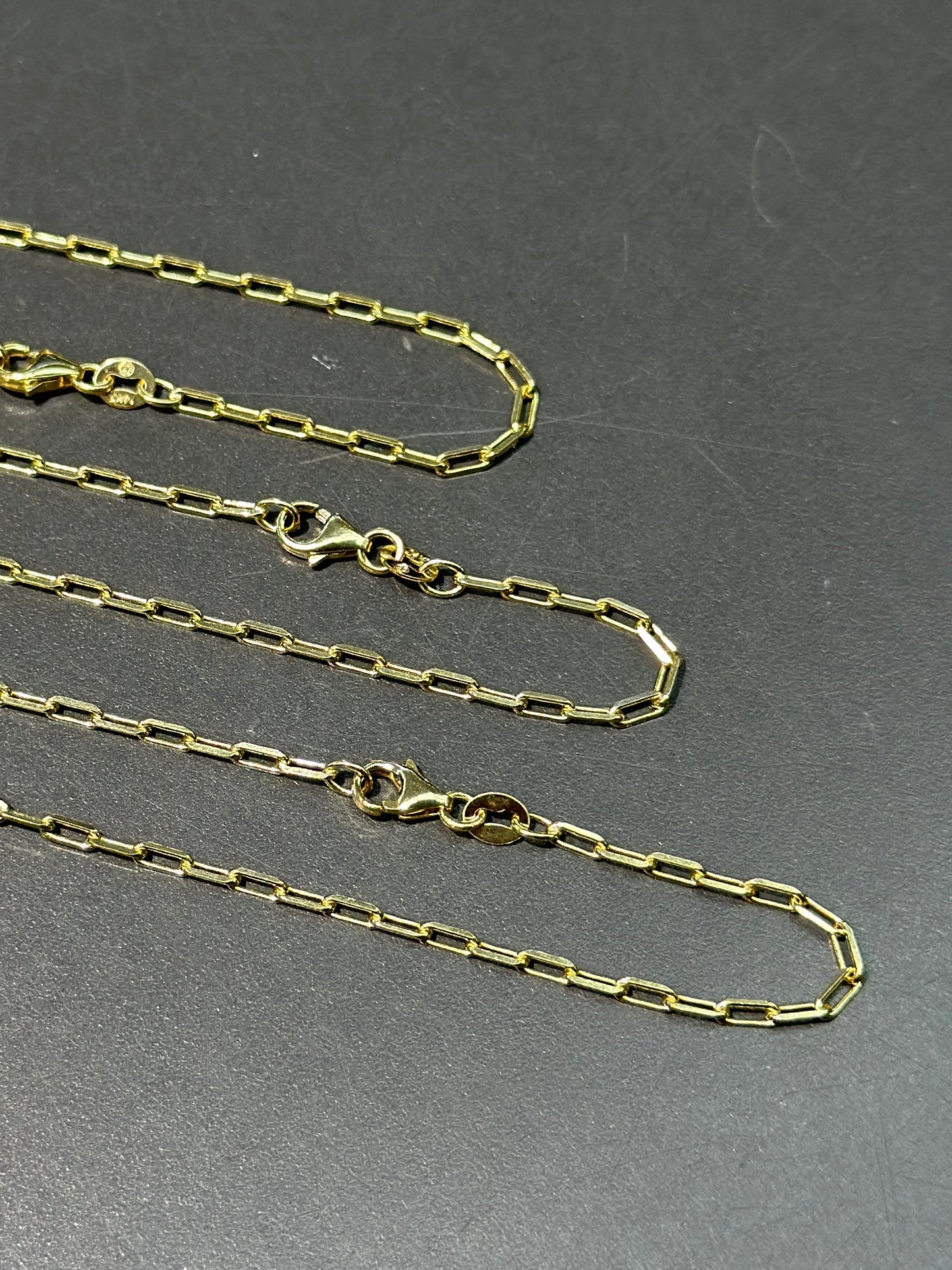 14K Gold Mini Paper Clip Chain Necklaces