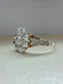 Antique 14K Gold Old Mine Cut Diamond Cluster Ring SZ 6.5