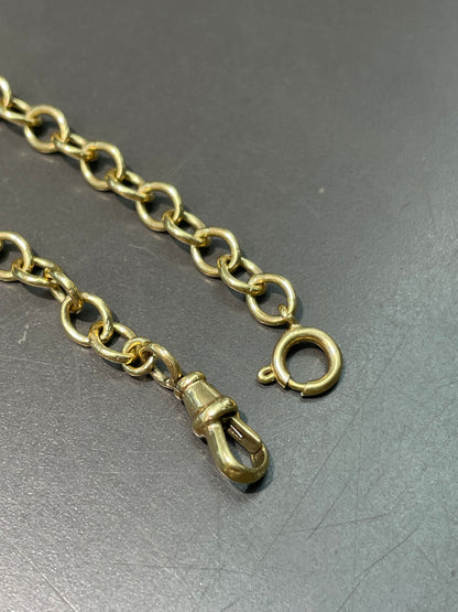 Vintage 14K Yellow 6.0 mm Oval Link Watch Chain Necklace 21.0 inch