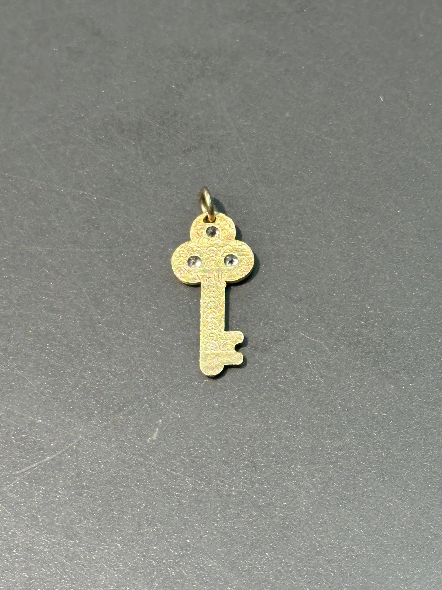 Vintage 14K Gold 0.06 CTW Diamond Key Charm