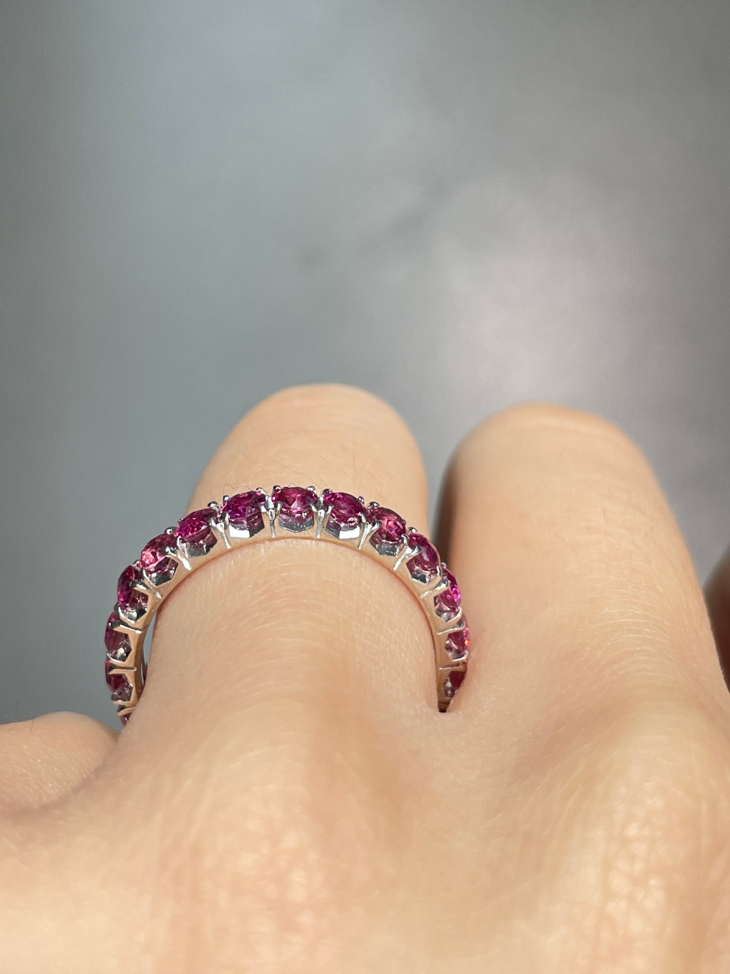 14K Gold Pink Tourmaline Eternity Band