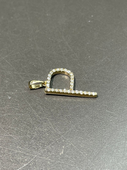 14K Gold Diamond Pavé Letter “P” Charm