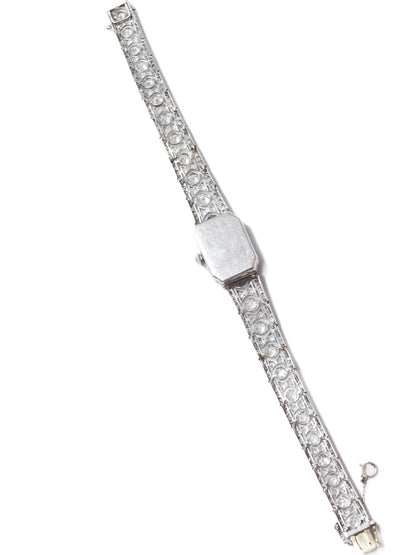 Art Deco French Platinum 8.10 CTW Diamond Watch Bracelet