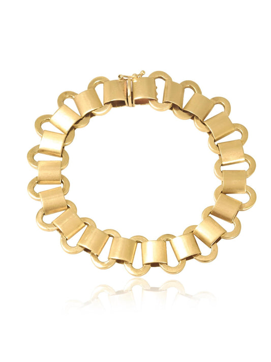 Vintage 14K Gold Sculptural Link Bracelet