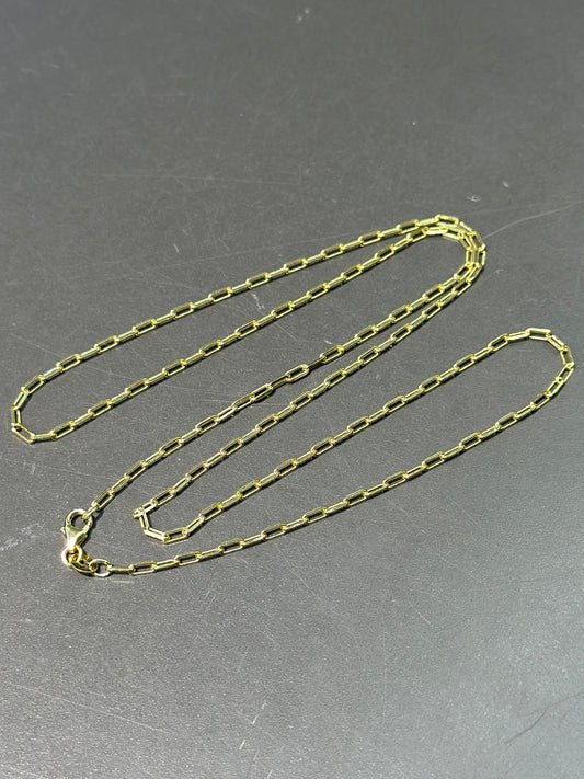 14K Gold Mini Paper Clip Chain Necklaces