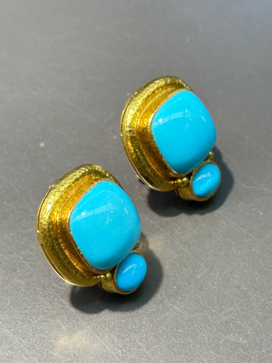 Elizabeth Locke Natural Sleeping Beauty Turquoise Earrings