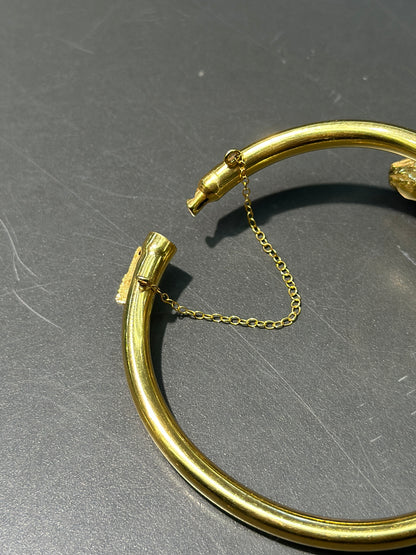 复古 14K 金钻石公羊手镯