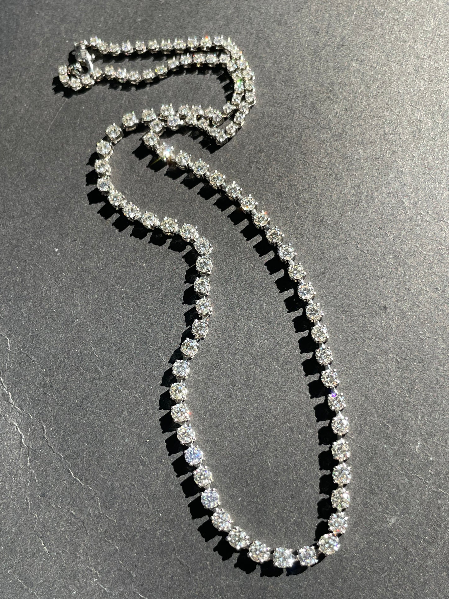 Platinum 8.7 CTW Diamond Graduated Tennis Riviera Necklace