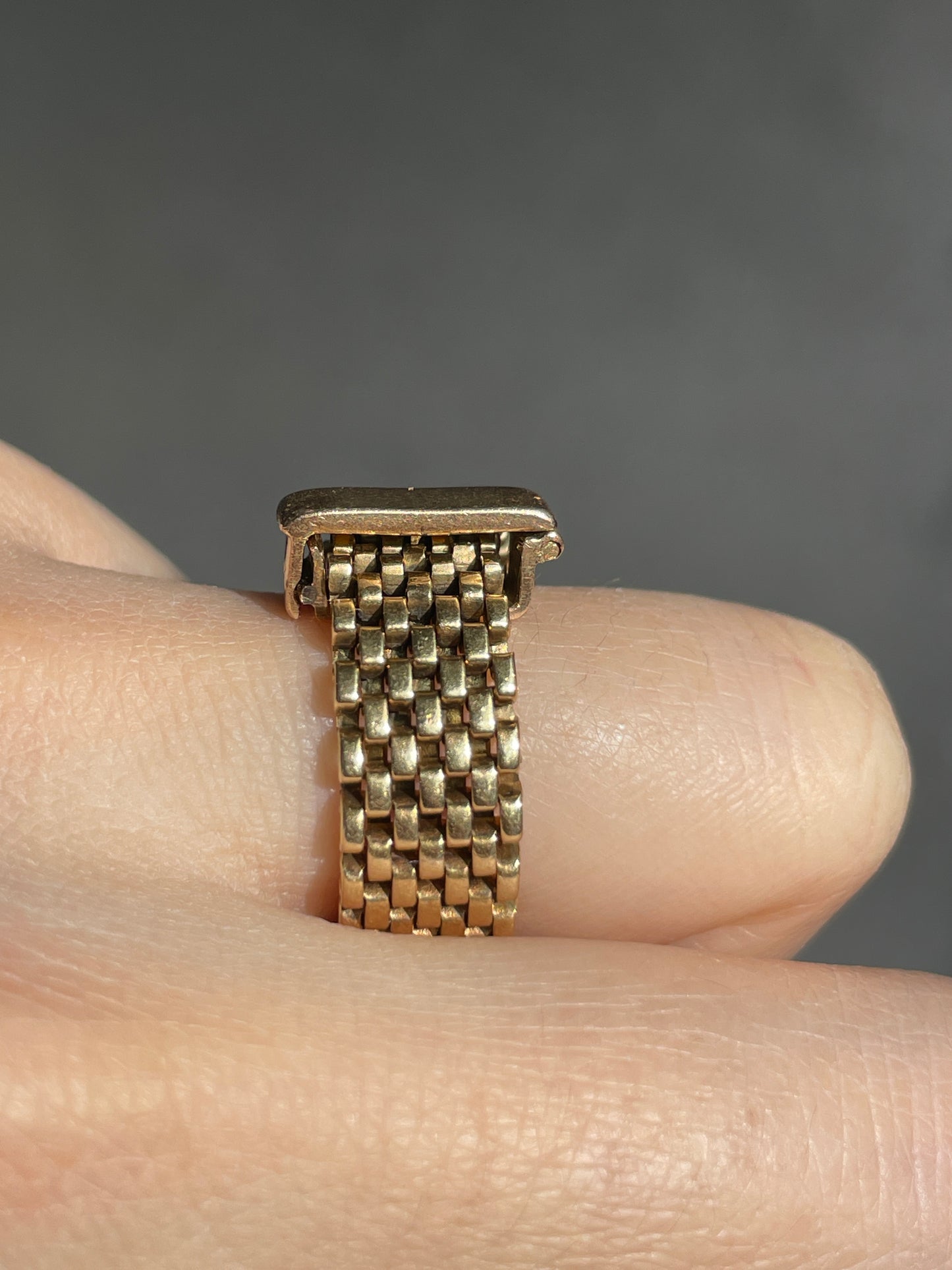 Retro 14K Gold Ruby Buckle Belt Ring