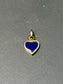 18K Gold Blue Enamel Heart