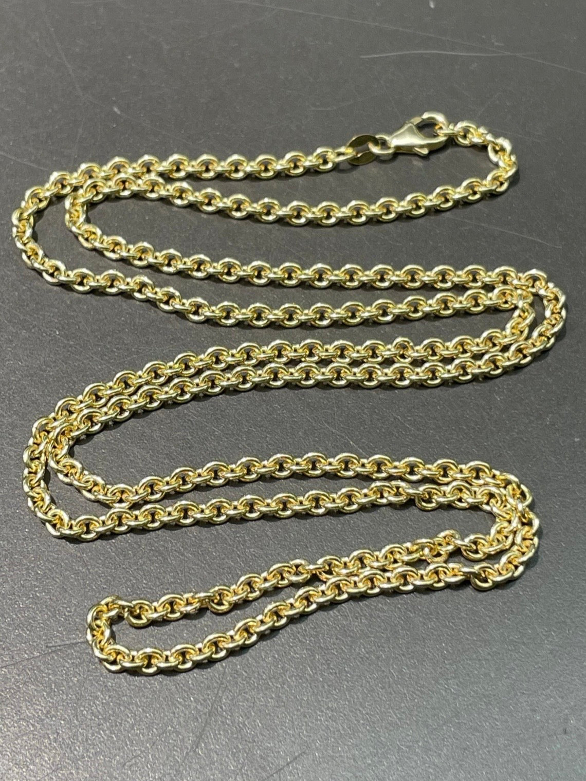 14K Yellow Gold 3.0 mm Rollo Link Chain Necklace 24.0 inch