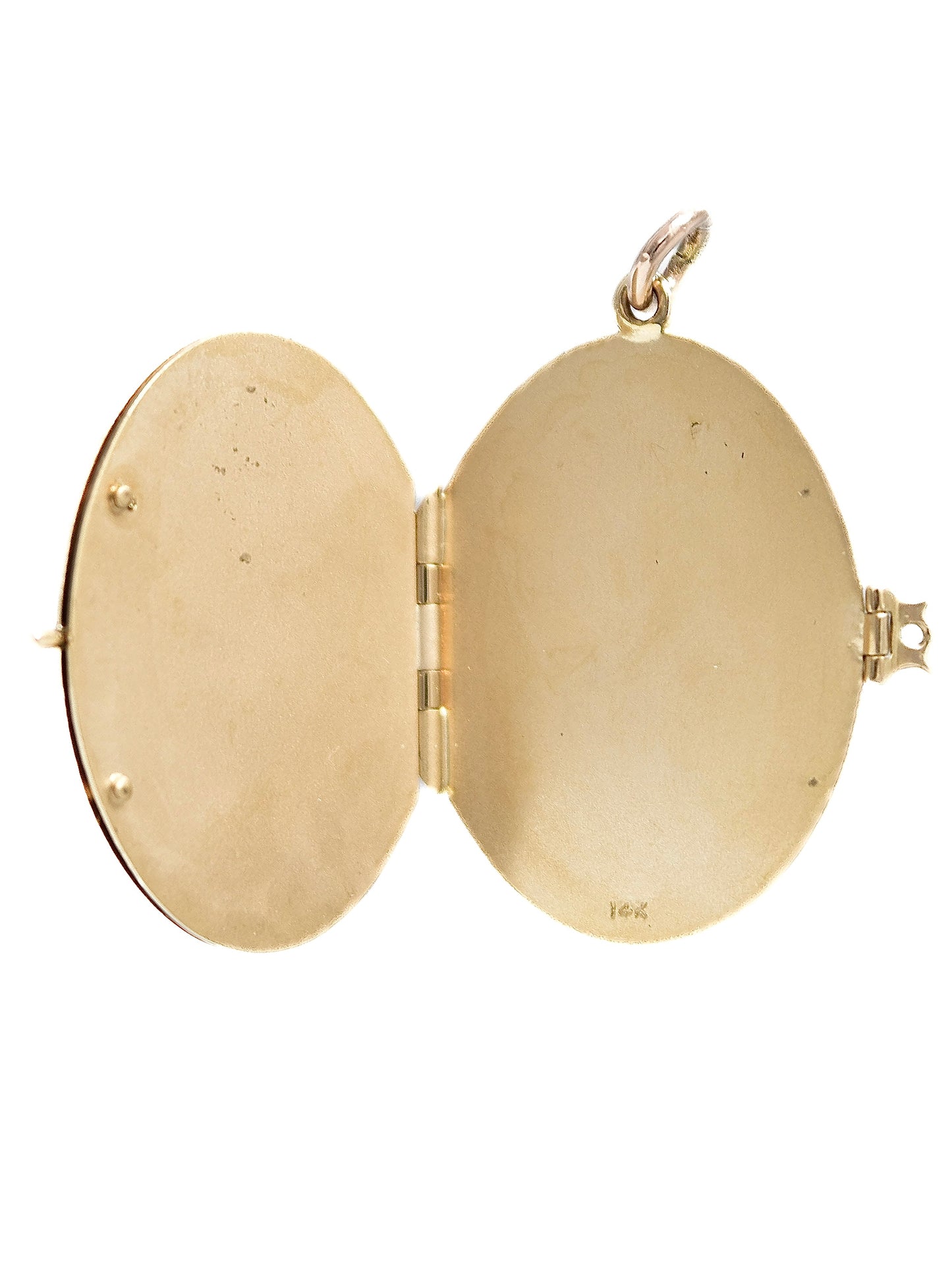 Vintage 14K Gold Engine Turned Locket Book Pendant