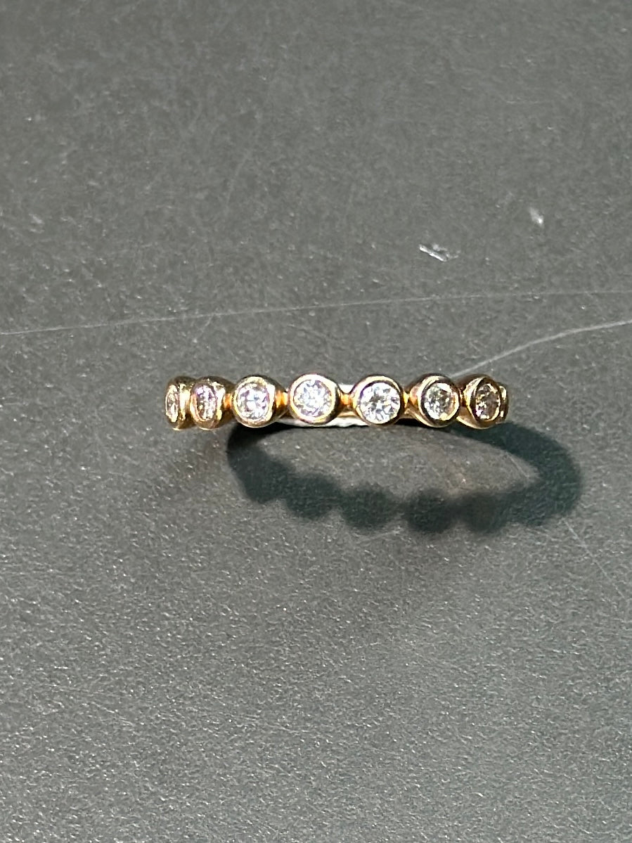 14K Rose Gold Diamond Bezeled Half Eternity Band