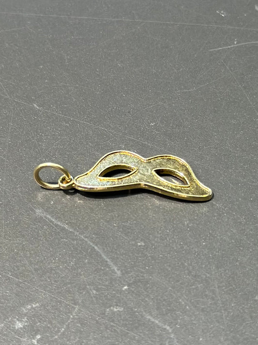 复古 14K 金面具吊饰
