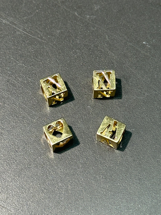 14K Gold Letter Bead Charms