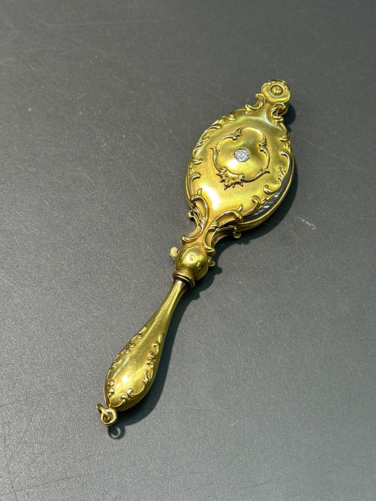 Art Nouveau 14K Gold Diamond Lorgnette