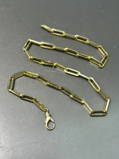 14K 金空心回形针链项链