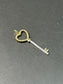 14K Gold Diamond Heart Key Pendant