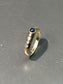 14K Gold Sapphire Diamond Gypsy Ring SZ 6