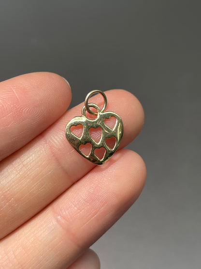 Vintage 14K Gold Stencil Heart Charm