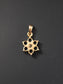 14K Gold Sapphire Diamond Flower Pendant