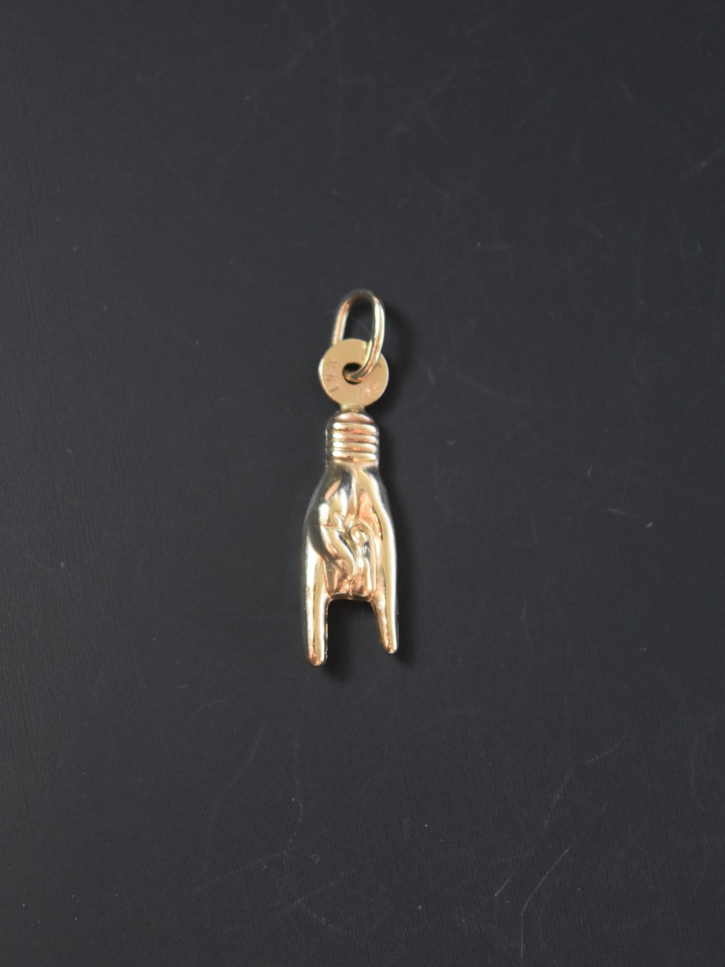 Vintage 14K Gold Hollow Rock and Roll Charm