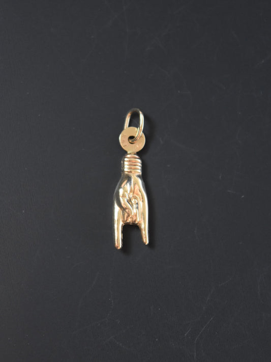 Vintage 14K Gold Hollow Rock and Roll Charm