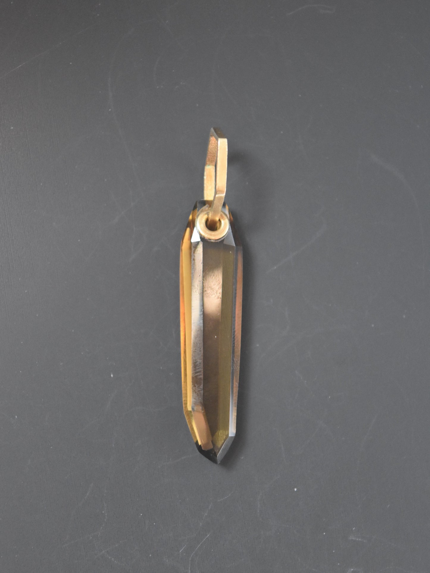 Vintage 14K Gold Smoky Quartz Pendant