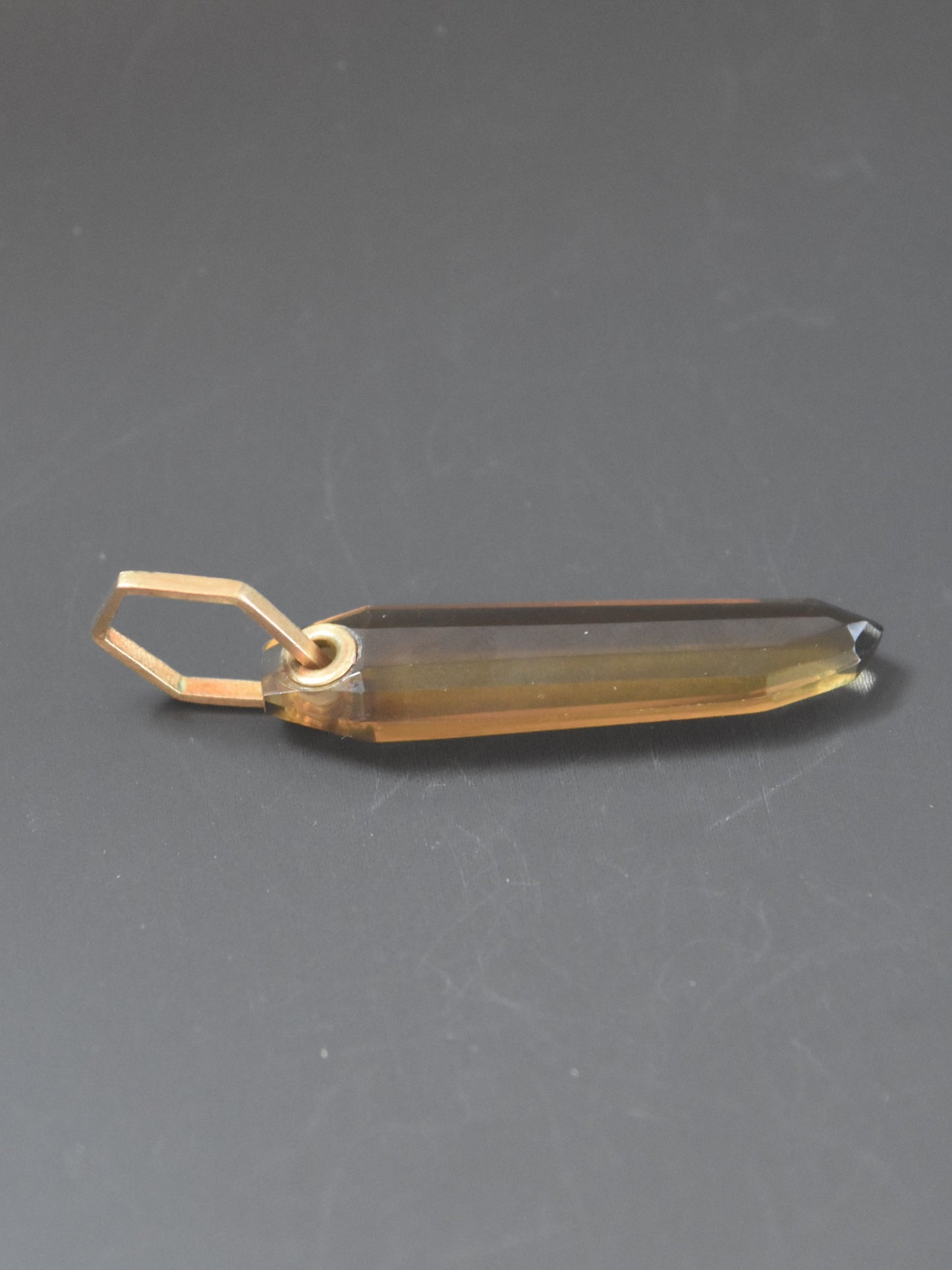 Vintage 14K Gold Smoky Quartz Pendant