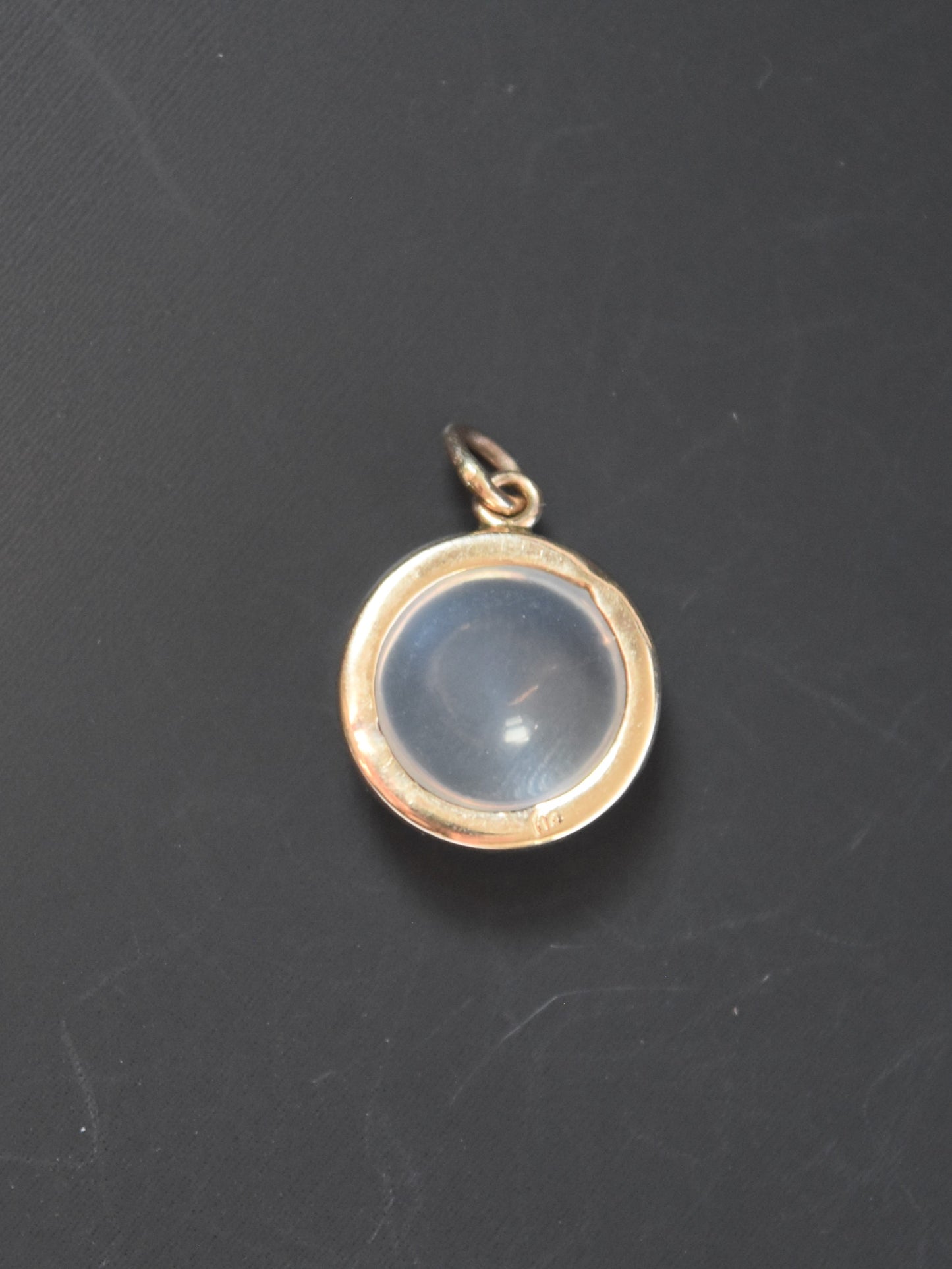 Art Deco Platinum 14K Gold Moonstone Pendant