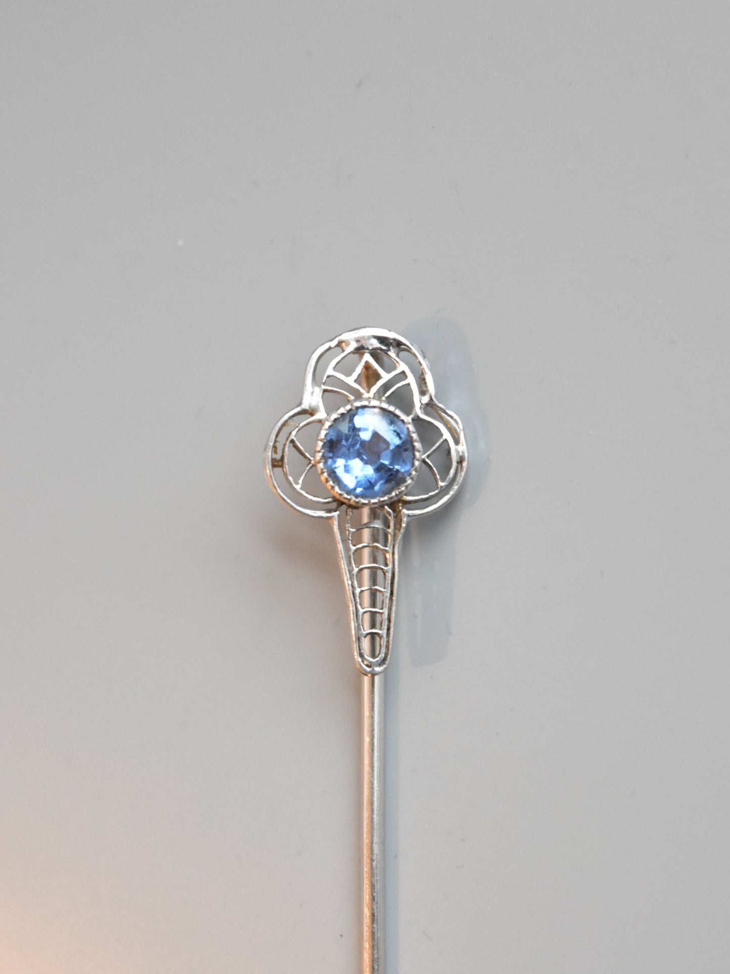 Art Deco 14K Gold Natural Sapphire Ice Cream Stick Pin