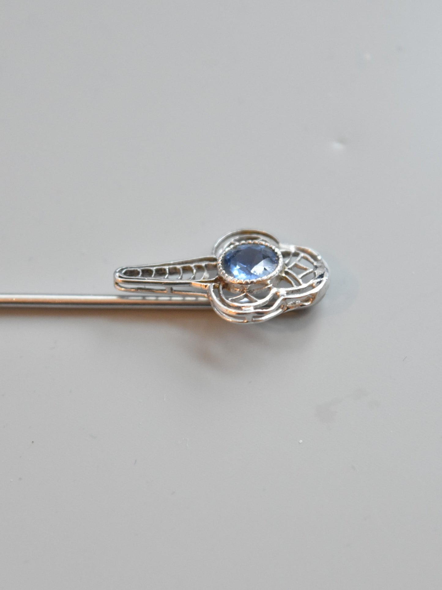 Art Deco 14K Gold Natural Sapphire Ice Cream Stick Pin