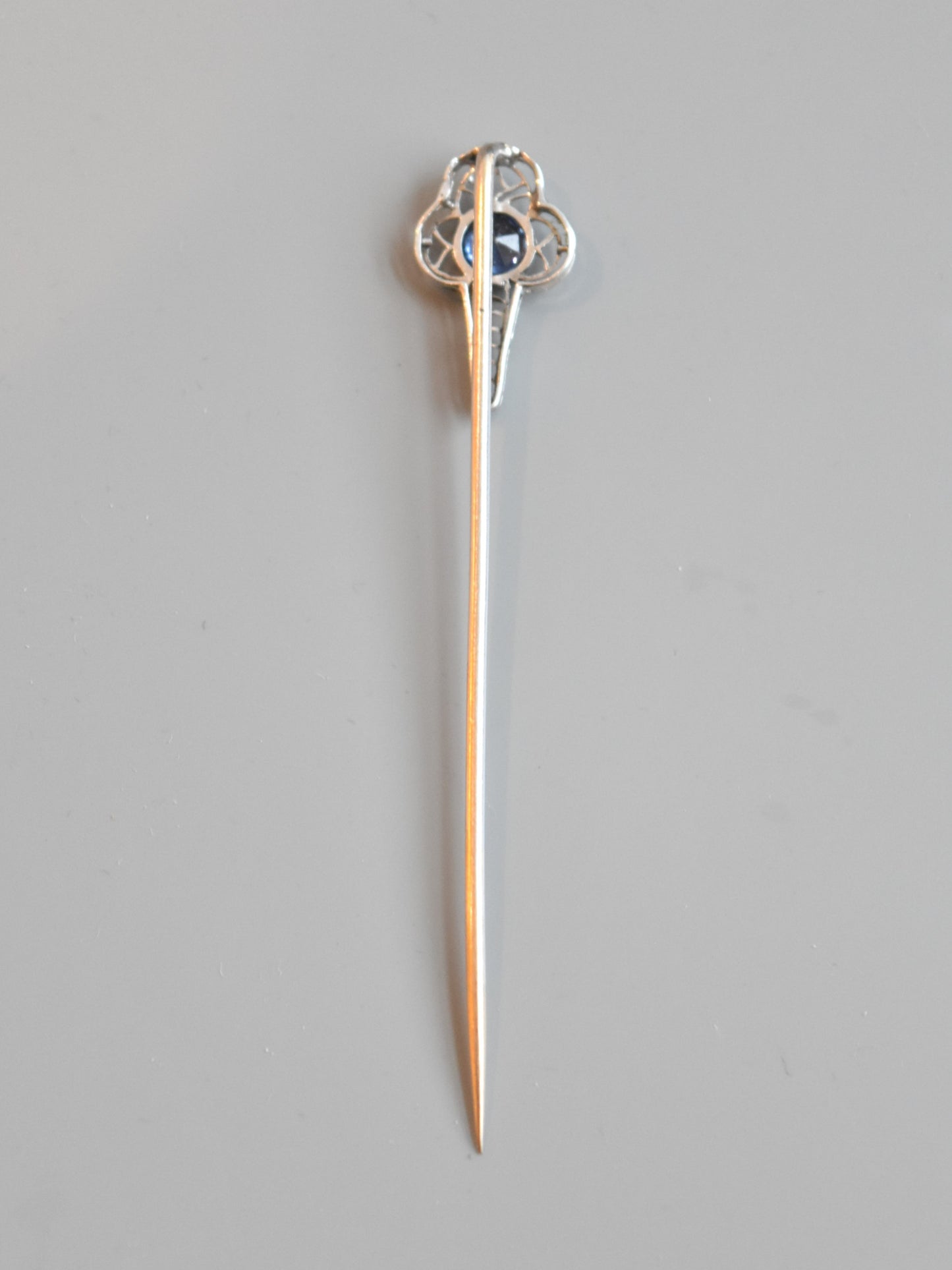 Art Deco 14K Gold Natural Sapphire Ice Cream Stick Pin