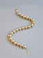 14K Gold 8.0 mm Beaded Bracelet 7.5 inch