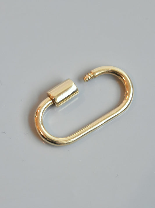 14K Gold Oval Carabiner Lock