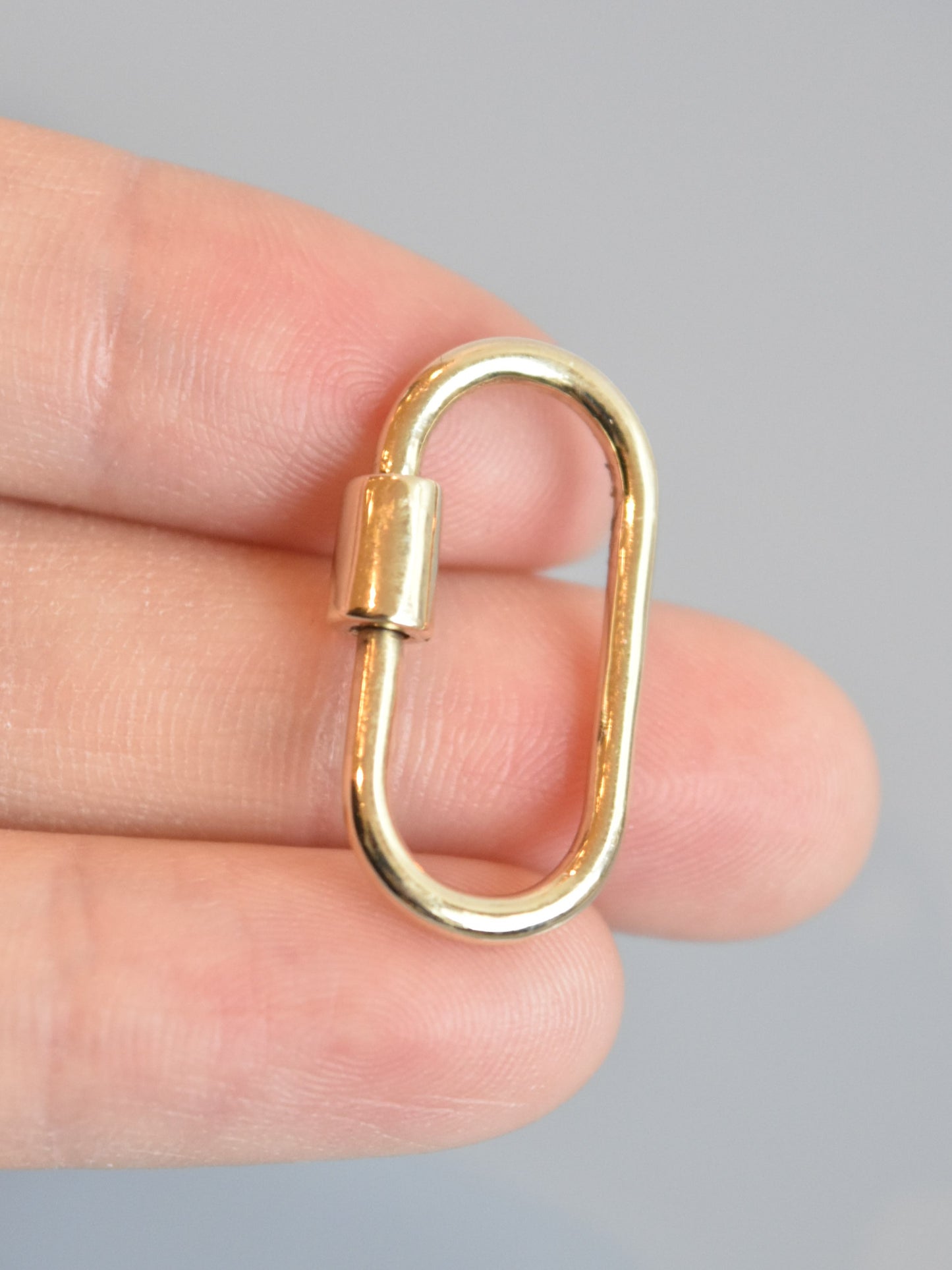 14K Gold Oval Carabiner Lock