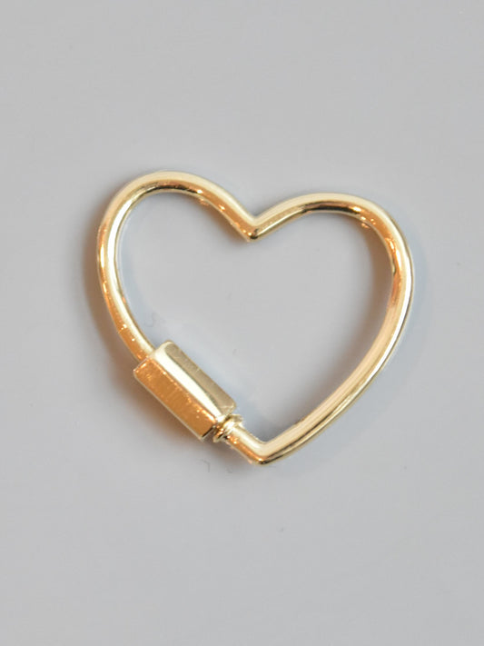 14K Gold Heart Shape Carabiner Lock
