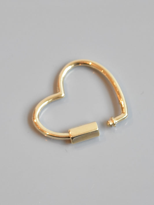 14K Gold Heart Shape Carabiner Lock