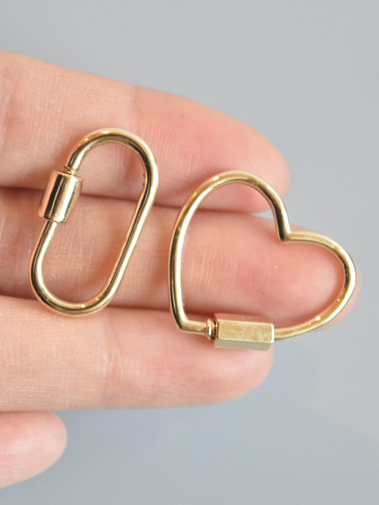 14K Gold Oval Carabiner Lock