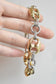 14K Gold Two Tone Faceted Puffed Mariner Bracelet 7.5 inch