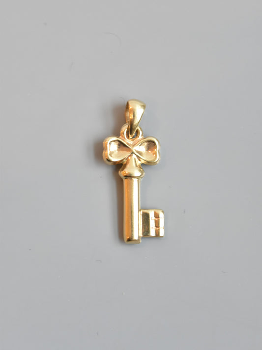 Vintage 14K Gold Puffy Key Charm